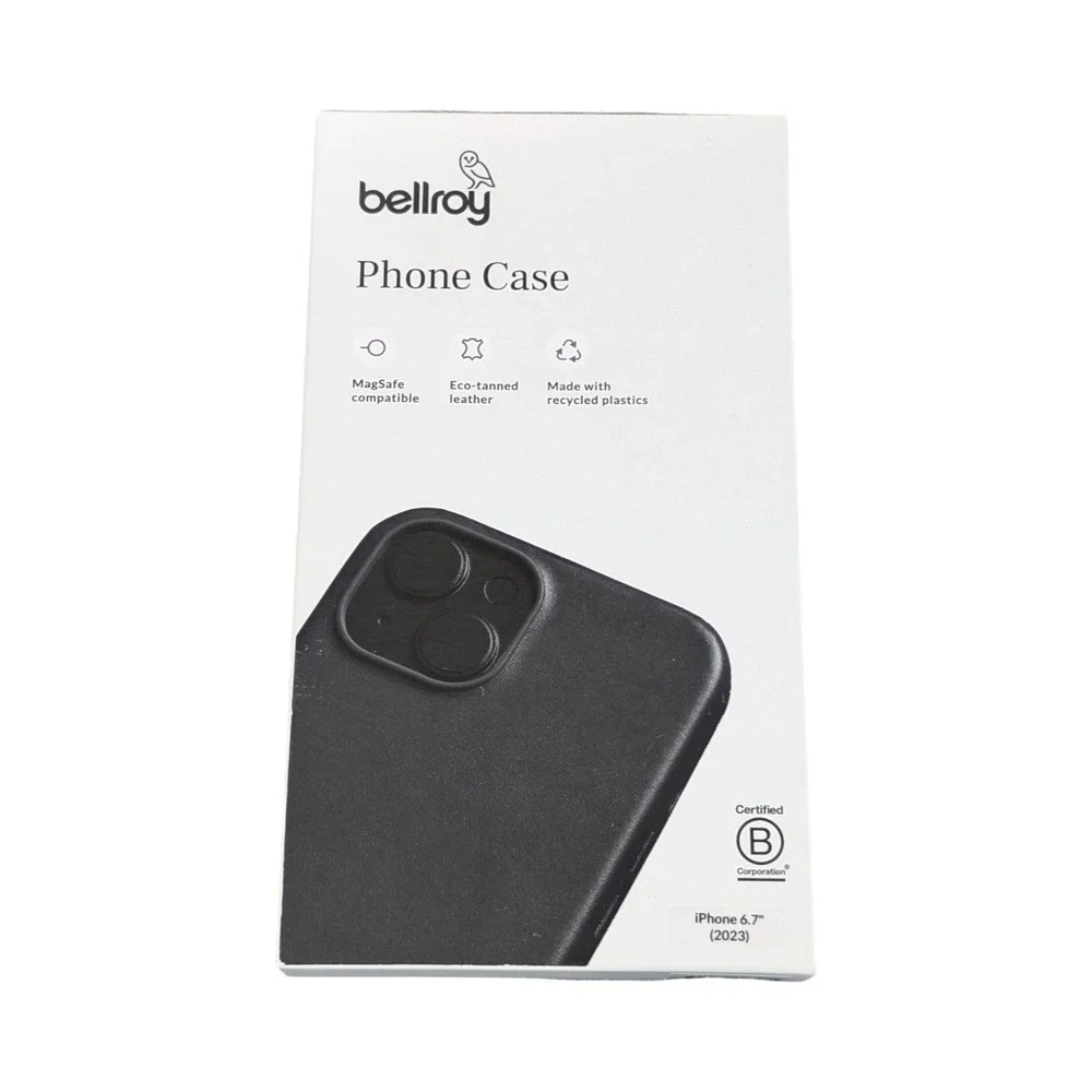 Qq2N‎ Bellroy - Phone Case For Apple iPhone 15 Plus, Eco-tanned Black Leather